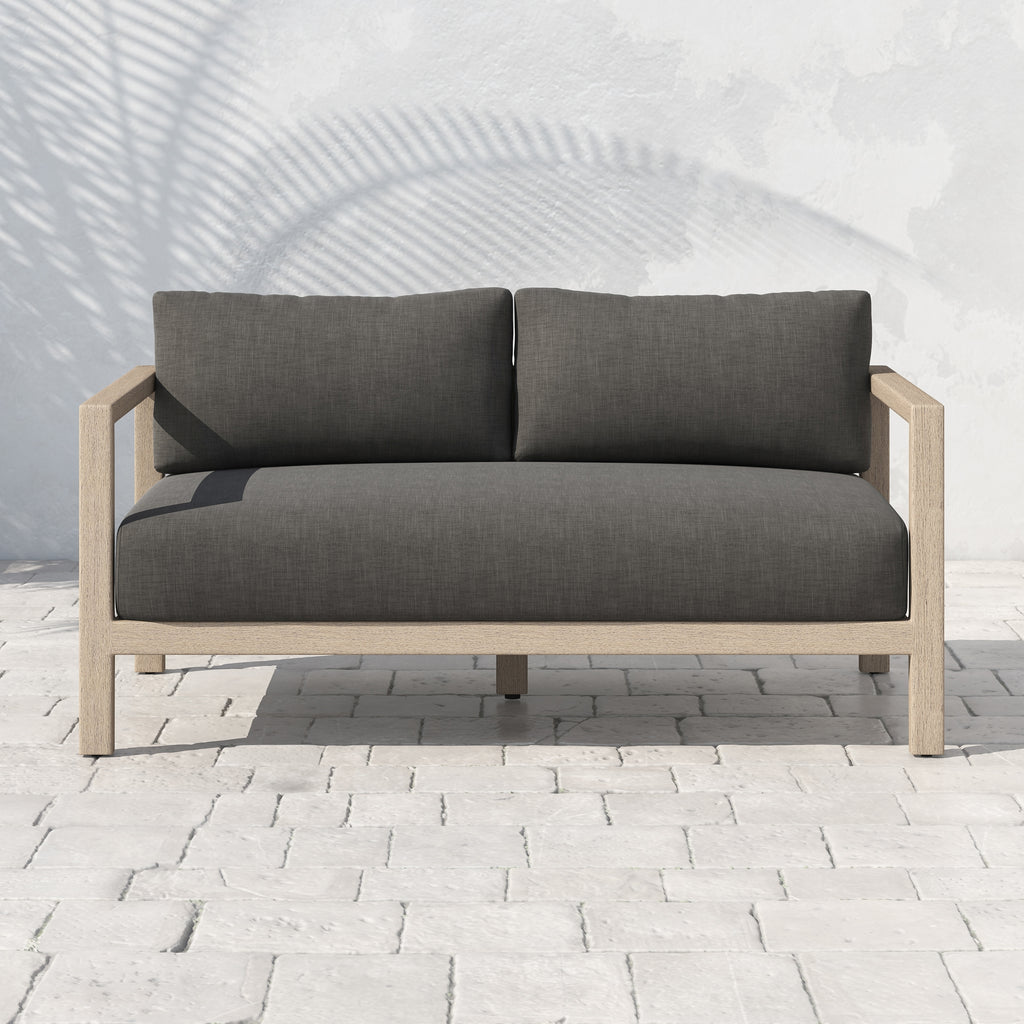 SONOMA OUTDOOR SOFA, WASHED BROWN