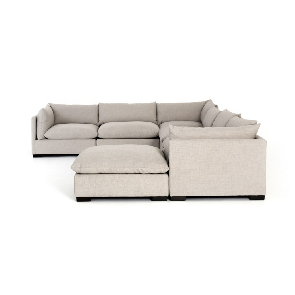 side view of ivory color sectional