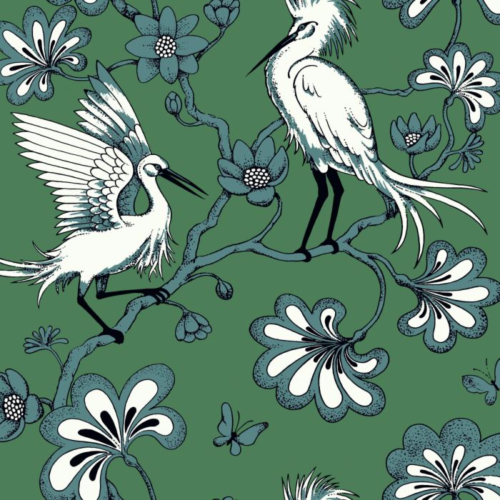 green/teal egrets wallpaper