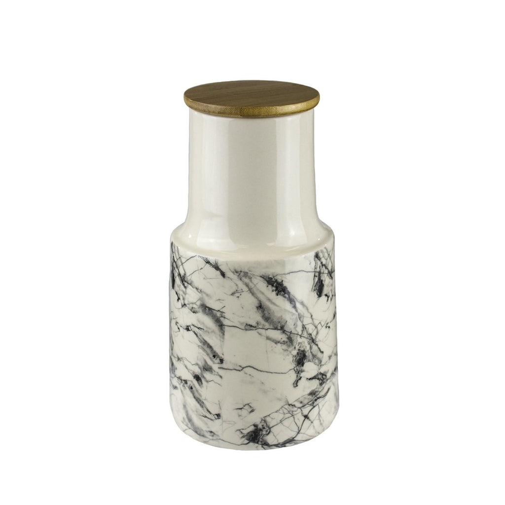 SMALL BLACK AND WHITE MARBLE VASE
