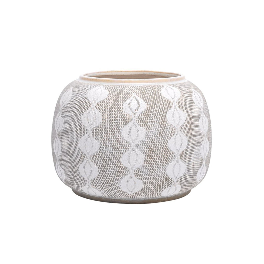 GRAY AND WHITE BULB 6.25" PLANTER