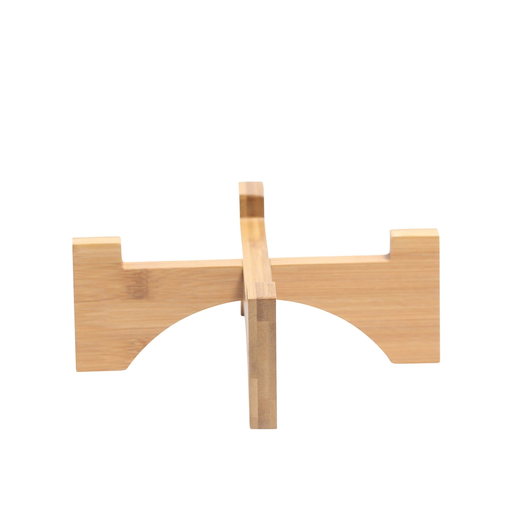 CERAMIC 10.25" PLANTER WITH WOOD