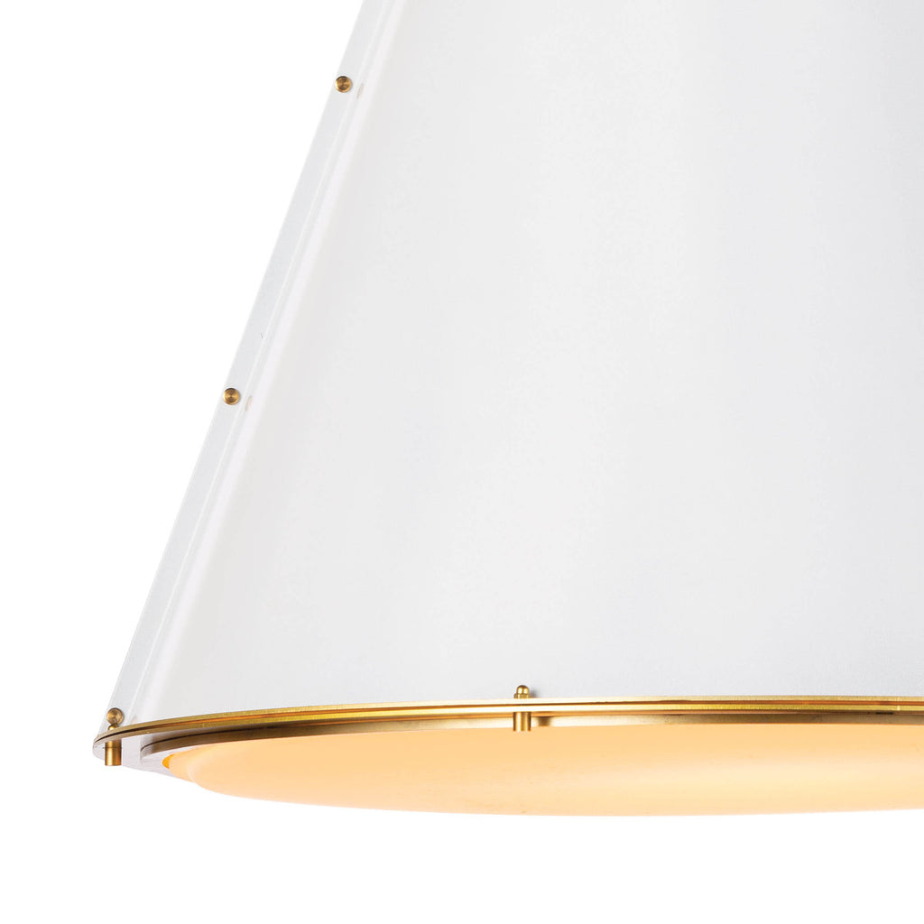 FRENCH MAID CHANDELIER LARGE (WHITE & NATURAL BRASS)
