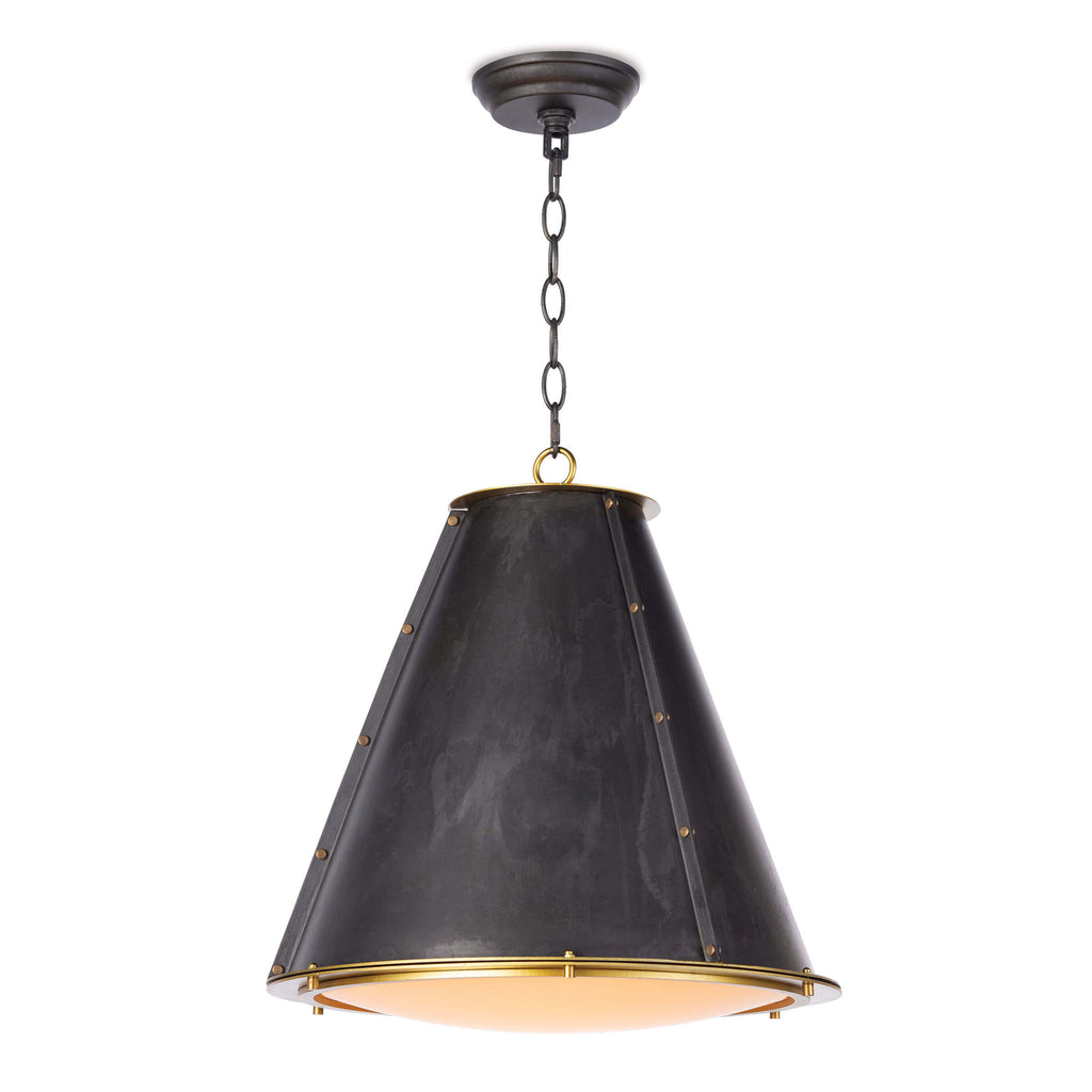 FRENCH MAID CHANDELIER SMALL (BLACKENED BRASS & NATURAL BRASS)