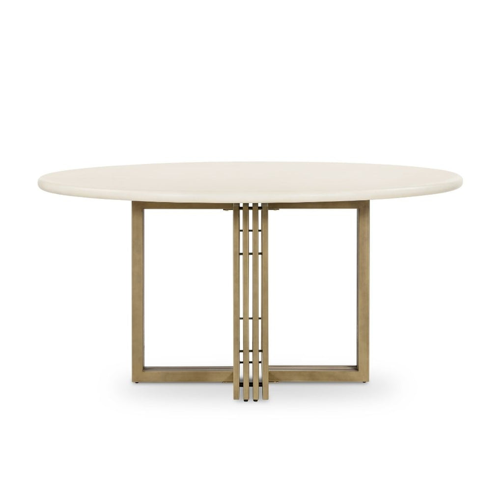Mia Round Dining Table-Parchment White