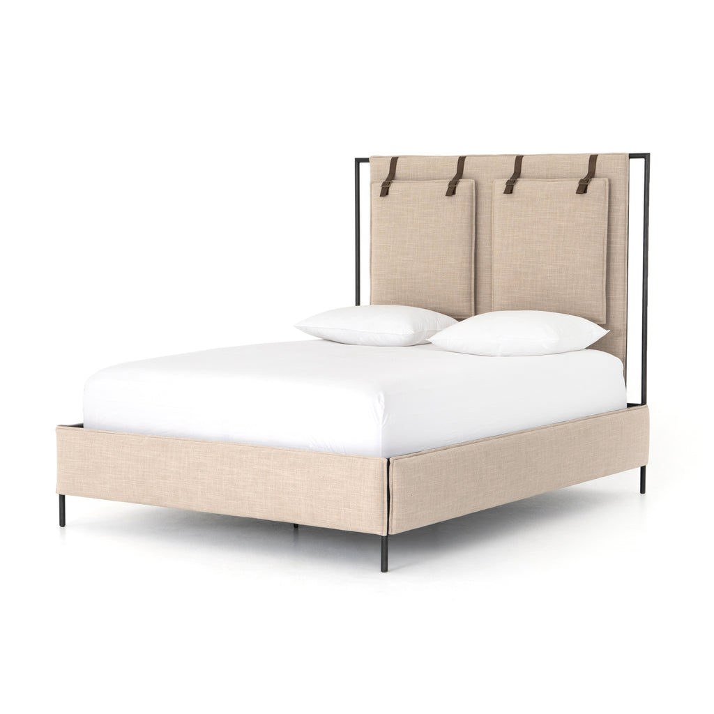 Leigh Upholstered King Bed-Palm Ecru