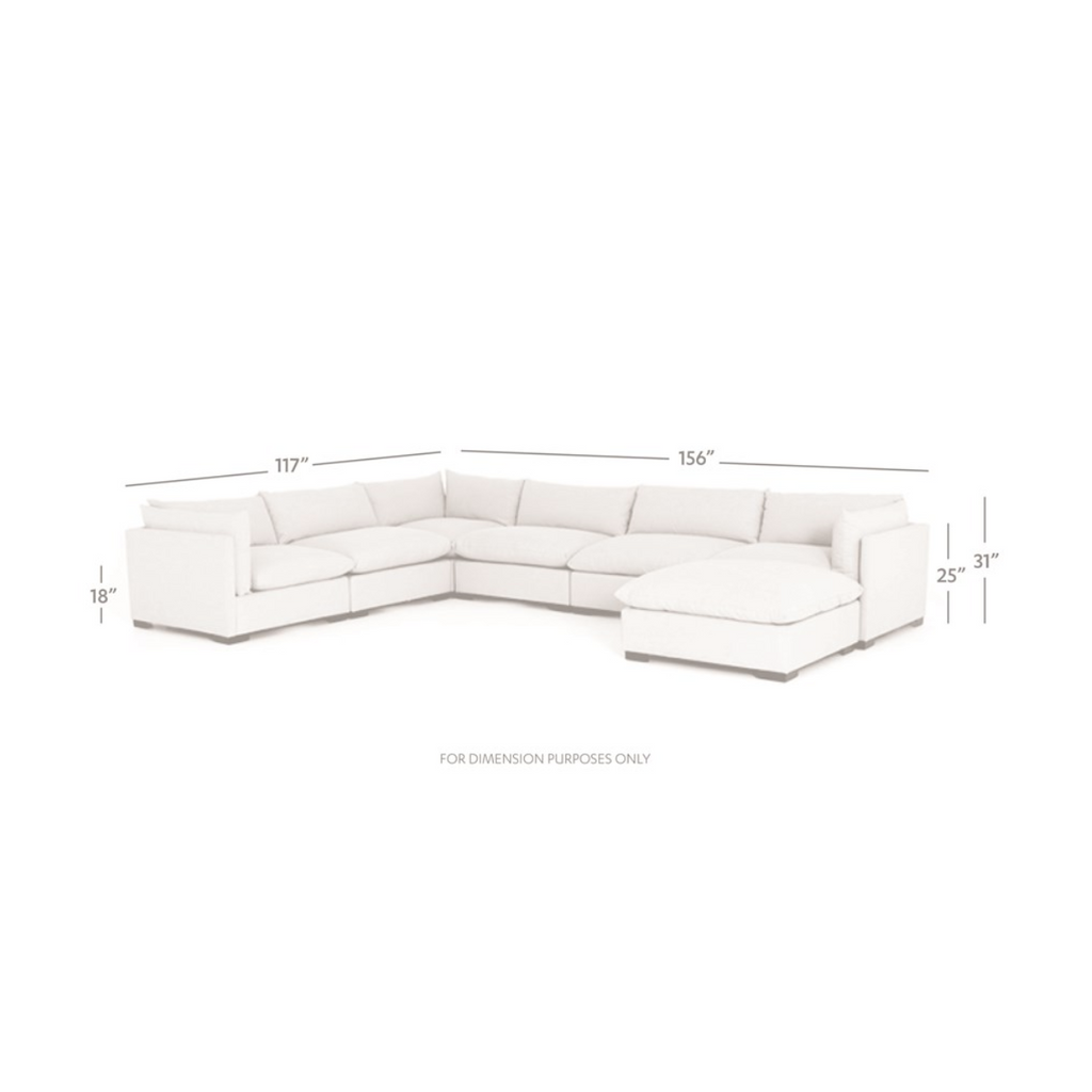 dimensions of bennett moon sectional
