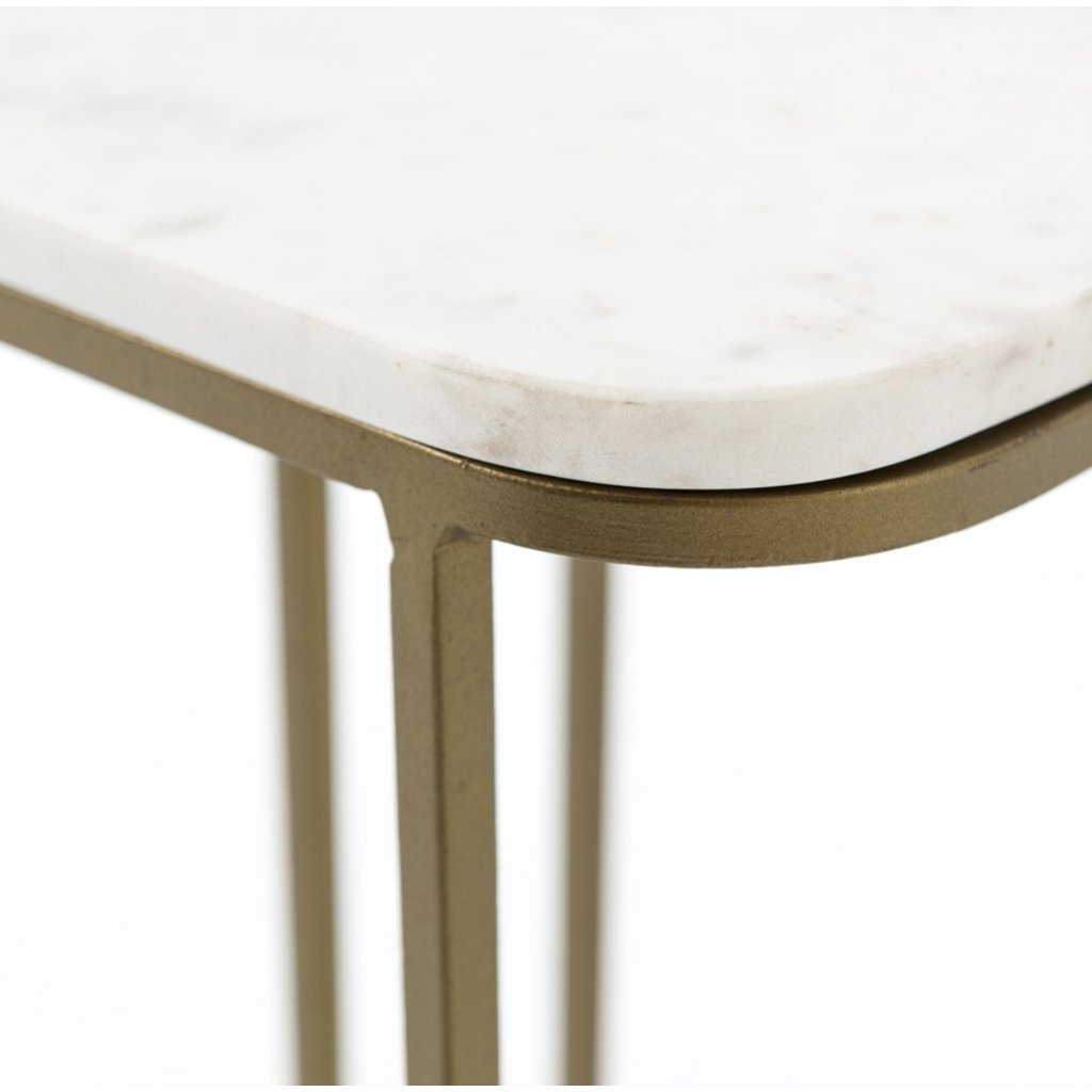 c side table polished marble 