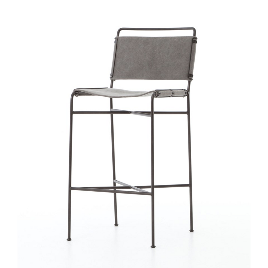 grey canvas bar stool 