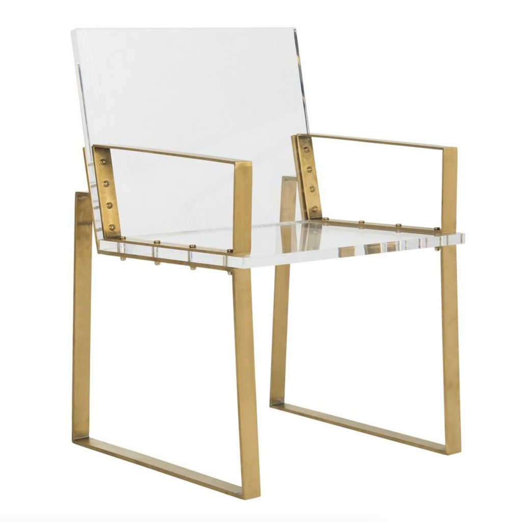 brass and acrylic chair