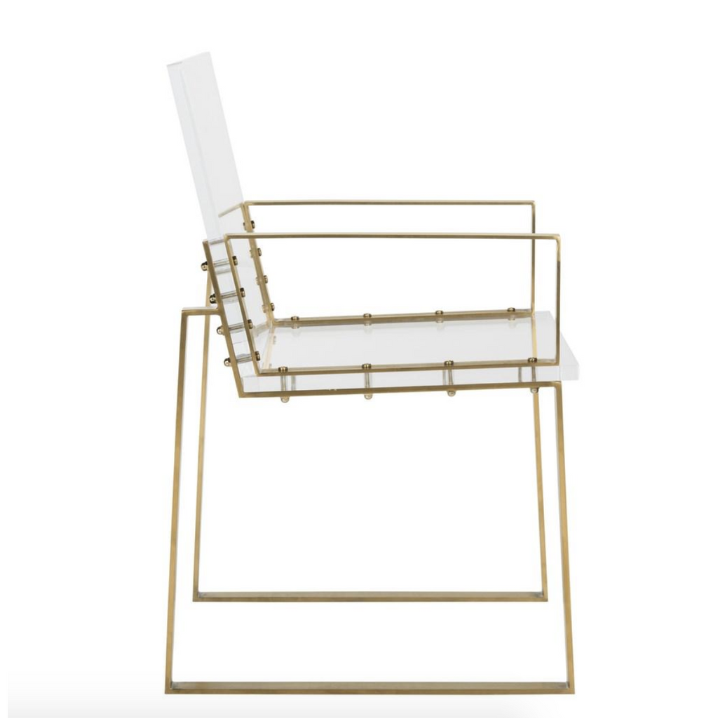 brass and acrylic chair