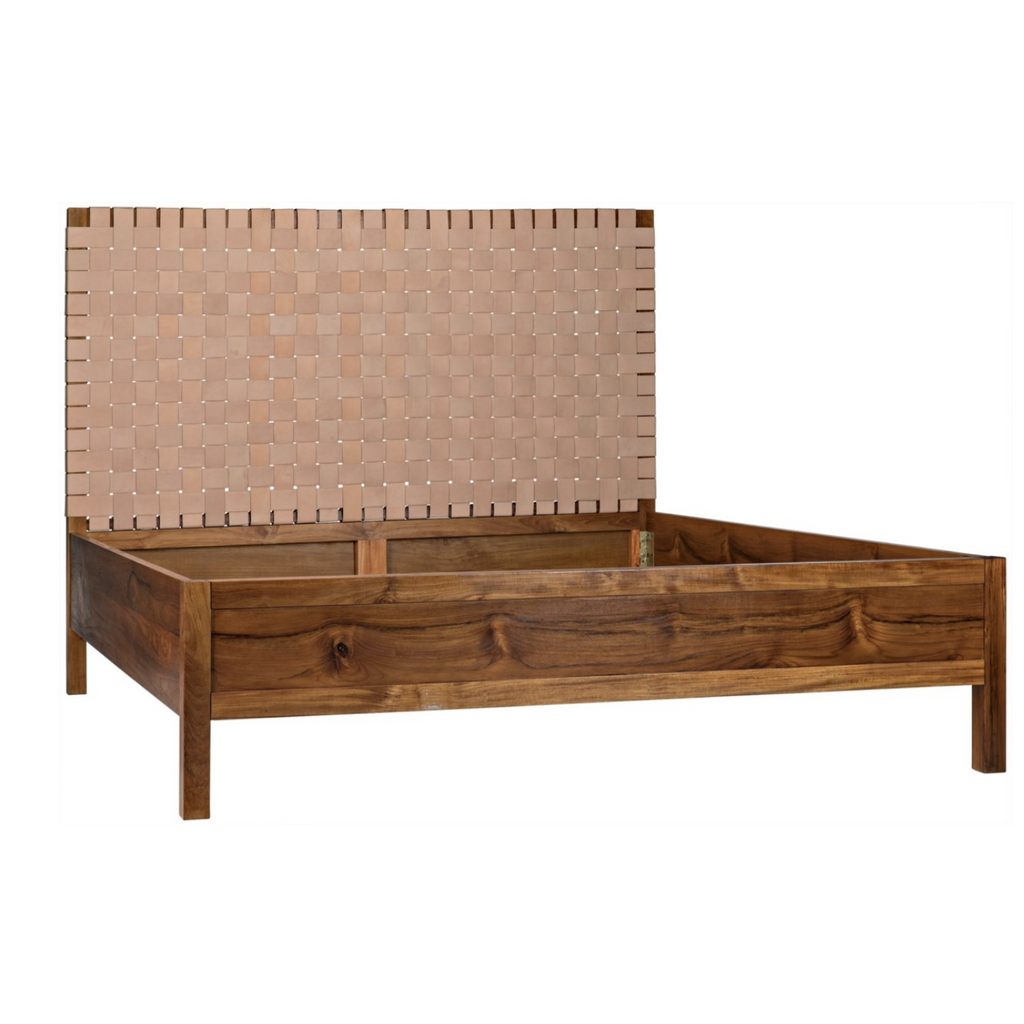TEAK MANSARD BED, EASTERN KING