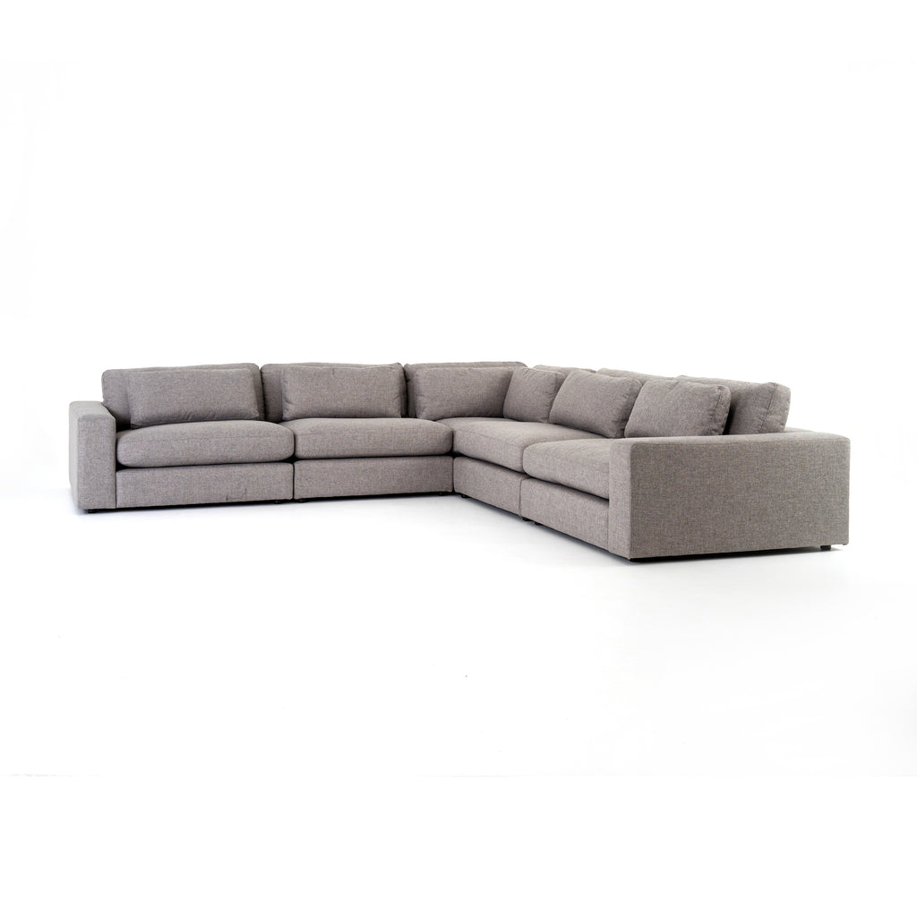 Bloor 5 Piece Sectional -Chess Pewter