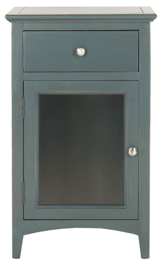 ZIVA ONE DRAWER END TABLE W/ GLASS CABINET