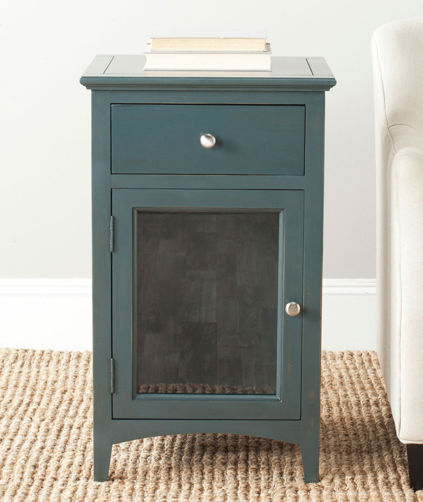 ZIVA ONE DRAWER END TABLE W/ GLASS CABINET