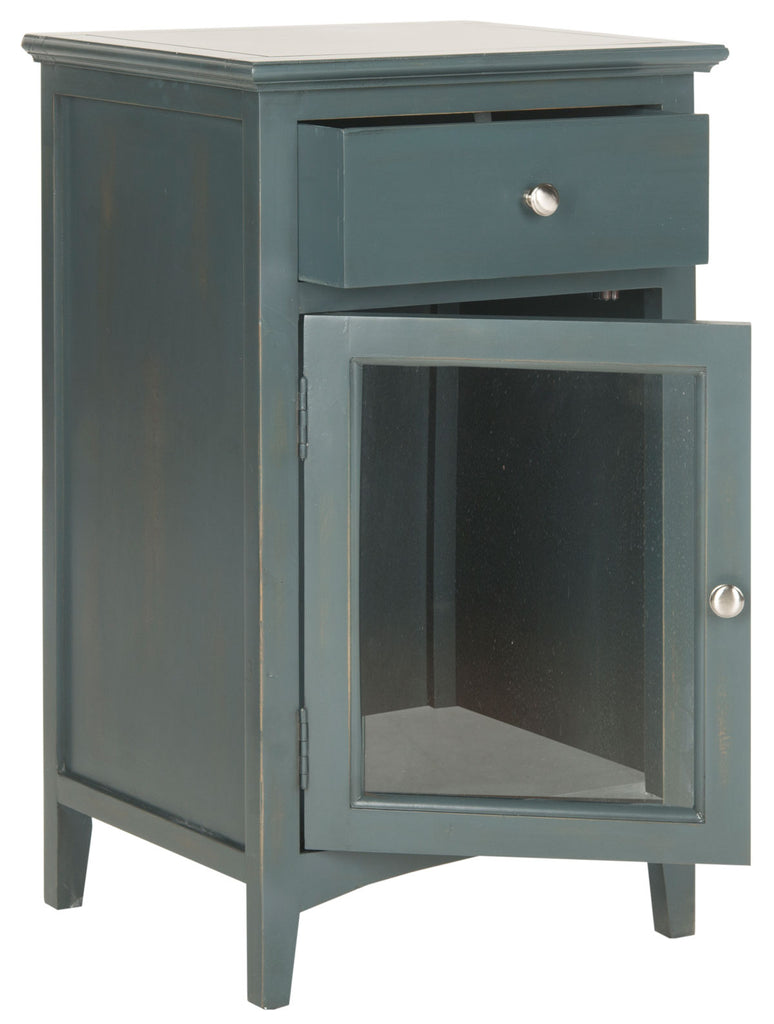 ZIVA ONE DRAWER END TABLE W/ GLASS CABINET